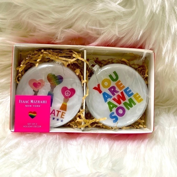 Isaac Mizrahi Pride Ornaments Set of 2 NWT - Picture 1 of 11
